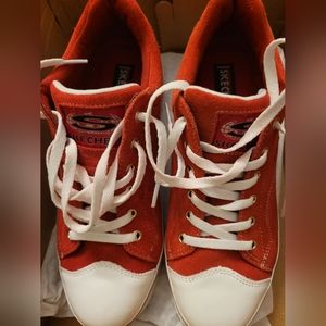 Sketchers Women's Size 9.5 Red Platform Sneakers